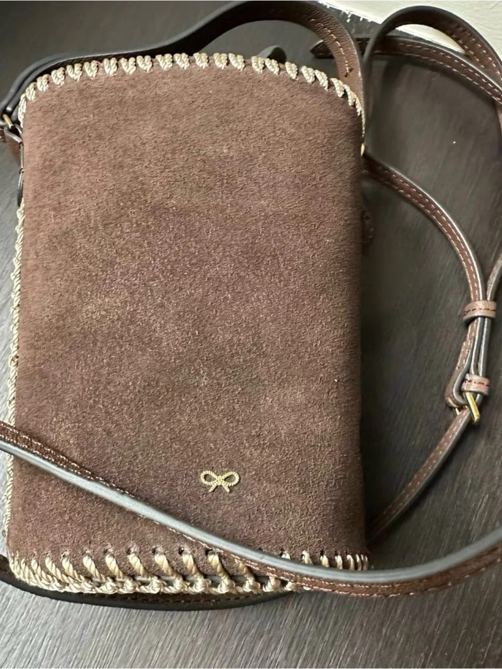 Anya Hindmarch eyes Brown Suede Bucket Crossbody - Picture 11 of 12